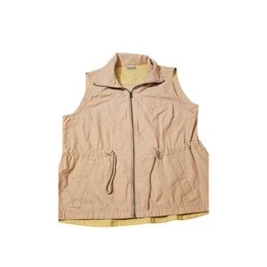Columbia Vest‎ Womens Size XL Tan Zip Up Cinch Waist Safari Pockets Outerwear